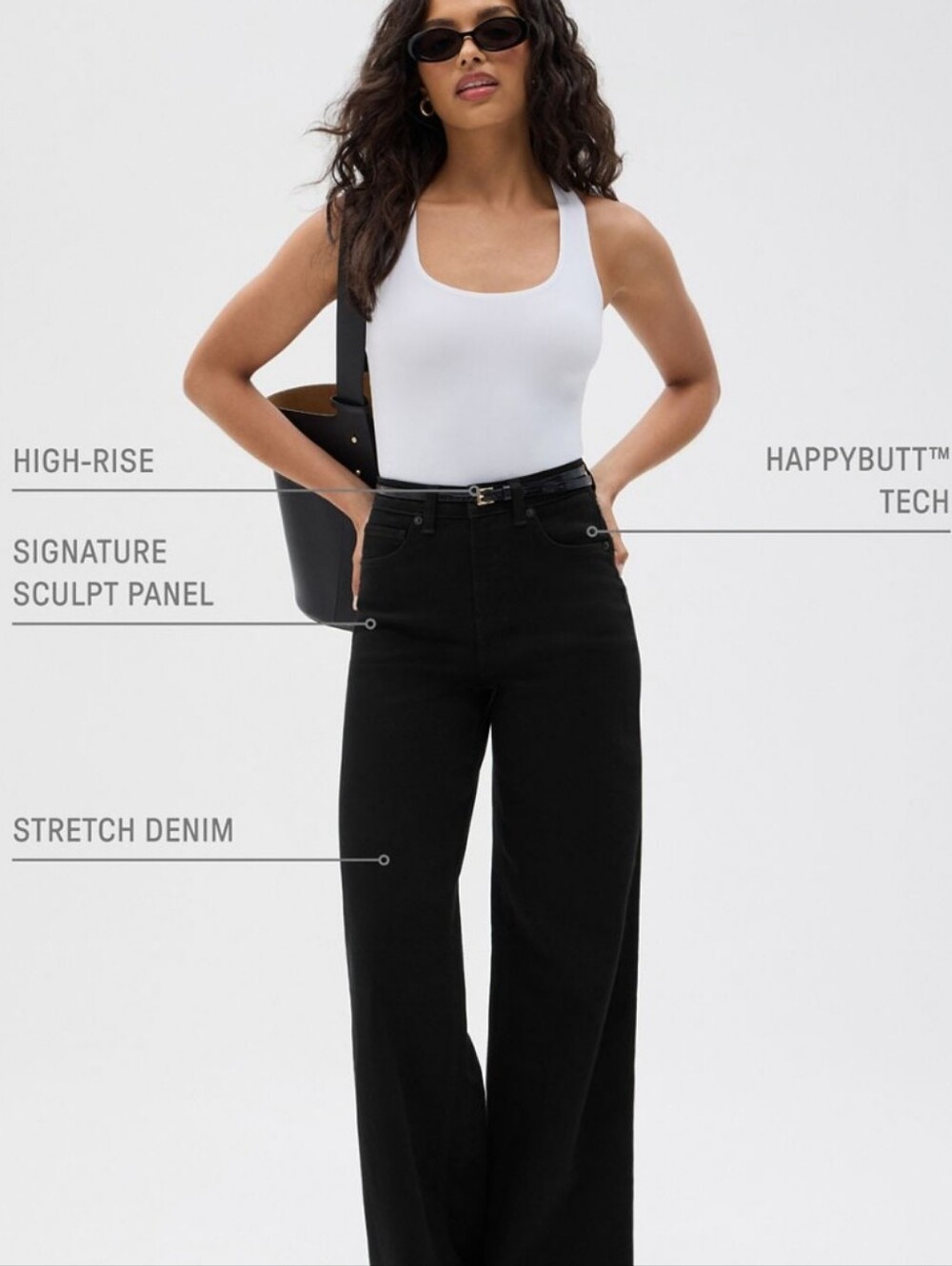 Fabletics High Rise Wide Leg Jean NWT NEW 25 R - Picture 5 of 8
